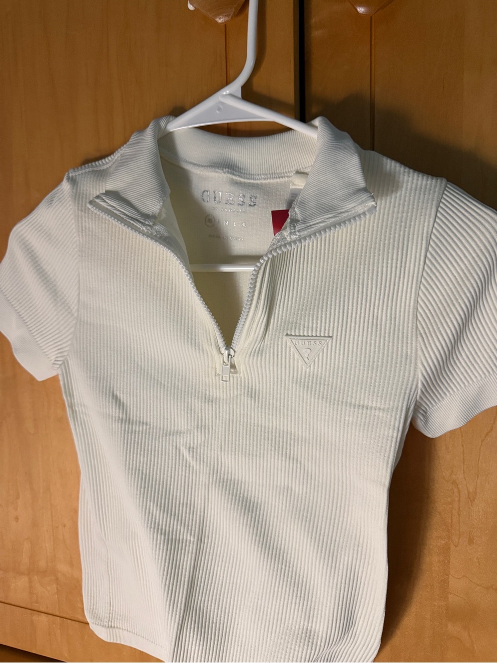 Guess Ribbed Half-Zip Polo Tee